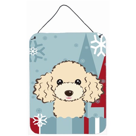 Carolines Treasures Winter Holiday Buff Poodle Wall and Door Hanging Prints BB1754DS1216